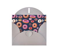 WHJSHOP Donuts Collection - Tarjeta de felicitación con impresión plana - Papel nacarado premium, efecto perla de doble cara, sobre de papel perla con hebilla de amor