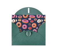 WHJSHOP Donuts Collection - Tarjeta de felicitación con impresión plana - Papel nacarado premium, efecto perla de doble cara, sobre de papel perla con hebilla de amor