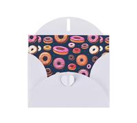 WHJSHOP Donuts Collection - Tarjeta de felicitación con impresión plana - Papel nacarado premium, efecto perla de doble cara, sobre de papel perla con hebilla de amor