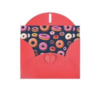 WHJSHOP Donuts Collection - Tarjeta de felicitación con impresión plana - Papel nacarado premium, efecto perla de doble cara, sobre de papel perla con hebilla de amor