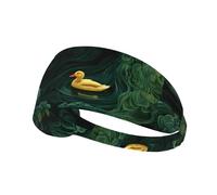 WHJSHOP Ducks in The Green Waves - Diadema deportiva para mujer, a prueba de sudor, banda elástica de verano
