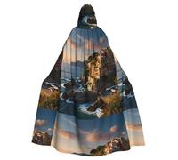 WHJSHOP El esplendor de la capa con capucha para adultos con patrón de Cinque Terre es una capa súper grande, cómoda y duradera