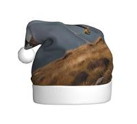 WHJSHOP El vuelo del águila dorada sombrero de Navidad impreso para adultos, diseño suave, ligero y esponjoso para hombres y mujeres