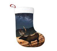 WHJSHOP Elk in The Meadow - Calcetines decorativos de Navidad para decorar durante Halloween, Navidad y Año Nuevo