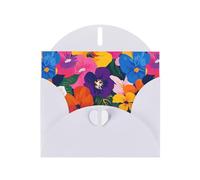 WHJSHOP Flower Collection - Tarjeta de felicitación con impresión de papel nacarado de alta calidad, efecto perla de doble cara, sobre de papel perlado con hebilla de amor