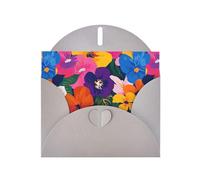 WHJSHOP Flower Collection - Tarjeta de felicitación con impresión de papel nacarado de alta calidad, efecto perla de doble cara, sobre de papel perlado con hebilla de amor