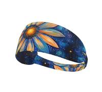 WHJSHOP Flowers Among The Stars - Diadema deportiva para mujer, a prueba de sudor, banda elástica de verano