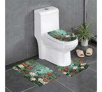 WHJSHOP Flowers in The Rainforest Prints - Juego de alfombrillas de baño de tres piezas, antideslizantes, de secado rápido