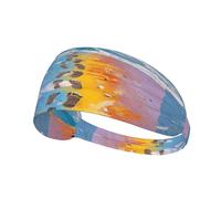 WHJSHOP Footprints on The Rainbow Prints - Diadema deportiva para mujer, a prueba de sudor, banda elástica de verano