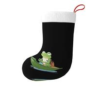Whjshop Frog Tour Guide On A Boat - Calcetines decorativos de Navidad para árboles de Navidad, mesas de comedor