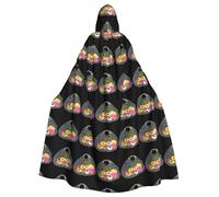 WHJSHOP Fruits and donuts in a net bag Picture Halloween Adult Hooded Cloak sin cremallera, cómoda y duradera para juegos de rol