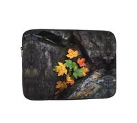 WHJSHOP Funda portátil a prueba de golpes para laptop con estampado de hojas de arce bajo rocas para hombres y mujeres, viajes de negocios y uso diario en la oficina