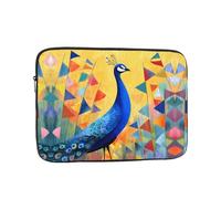 WHJSHOP Funda portátil a prueba de golpes para laptop con estampado de pavo real y bandera colorida para hombres y mujeres, viajes de negocios y uso diario en la oficina