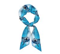 WHJSHOP Funny Dolphin Looking at You Picture - Bufanda de moda para mujer, accesorios para el cabello, bufanda versátil para mujer, día de San Valentín y día de la madre, color negro, talla única