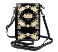 WHJSHOP Golden Flowers In The Flower Picture - Bolso cruzado de piel para mujer, impermeable y duradero
