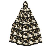 WHJSHOP Golden Stars In The White Clouds Picture Halloween - Capa con capucha para hombre y mujer, para juegos de rol