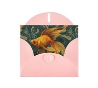 WHJSHOP Goldfish in the vortex Prints - Tarjeta de felicitación de papel nacarado de alta calidad, efecto perla de doble cara, sobre de papel perlado con hebilla de amor
