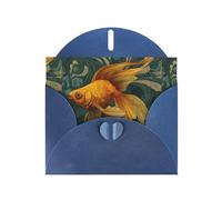 WHJSHOP Goldfish in the vortex Prints - Tarjeta de felicitación de papel nacarado de alta calidad, efecto perla de doble cara, sobre de papel perlado con hebilla de amor