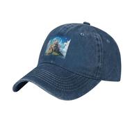 WHJSHOP Gorra de béisbol de mezclilla lavada clásica negra Castle in The Bubble Printing Gorra de algodón ajustable para hombres y mujeres, Azul marino, talla única