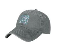 WHJSHOP Gorra de béisbol de mezclilla lavada negra con correa ajustable, estampado de zorro, algodón clásico para hombres y mujeres, gris, Talla única