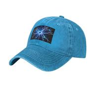 WHJSHOP Gorra de béisbol de mezclilla lavada negra con extensiones de neuronas, gorra ajustable para hombres y mujeres, Azul, talla única