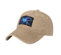 WHJSHOP Gorra de béisbol de mezclilla lavada negra con extensiones de neuronas, gorra ajustable para hombres y mujeres, Natural, talla única