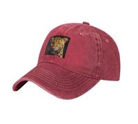 WHJSHOP Gorra de béisbol negra con estampado de leopardo de ojos profundos, ajustable, para hombres y mujeres, transpirable y elegante, rosso, Talla única