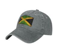 WHJSHOP Gorra de béisbol negra para adultos, con imagen de la bandera de Jamaica antigua, para hombres y mujeres, cómoda y ajustable, Gris, talla nica