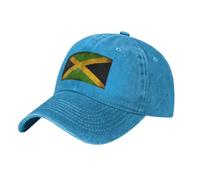 WHJSHOP Gorra de béisbol negra para adultos, con imagen de la bandera de Jamaica antigua, para hombres y mujeres, cómoda y ajustable, Azul, talla nica