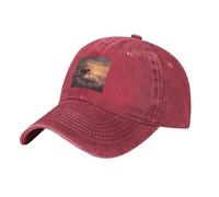 WHJSHOP Gorra de béisbol negra para adultos, diseño de elefante en una nube para hombres y mujeres, cómoda y ajustable, Rojo, talla única