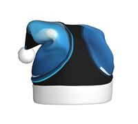 WHJSHOP Gorro de Navidad con estampado de gotas de agua azul para adultos, diseño suave, ligero y esponjoso para hombres y mujeres