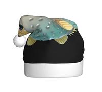 WHJSHOP Gorro de Navidad con estampado de pez gordo para adultos, diseño suave, ligero y esponjoso para hombres y mujeres