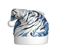 WHJSHOP Gorro de Navidad con estampado de tigre blanco nieve para adultos, diseño suave, ligero y esponjoso para hombres y mujeres