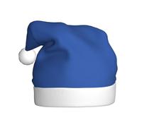 WHJSHOP Gorro de Navidad de felpa para adultos, color azul ultramar, con estampado suave al tacto para fiestas de vacaciones y bailes, adecuado para hombres y mujeres