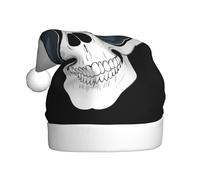 WHJSHOP Gorro de Navidad estampado de esqueleto con gafas para adultos, por lo que es un regalo divertido y duradero para hombres y mujeres