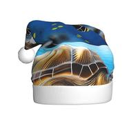 WHJSHOP Gorro de Navidad estampado de tortugas en el mar profundo para adultos, por lo que es un regalo divertido y duradero para hombres y mujeres
