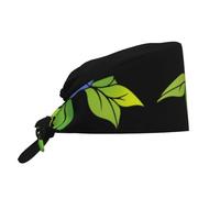WHJSHOP Gorro de trabajo transpirable con estampado magnífico Morning Glory para chef, enfermería, spa, cuidado facial, fitness, color negro