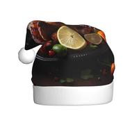 WHJSHOP Gorros de Navidad de felpa con patrón de pavo asado tentador para hombres y mujeres, gorras de fiesta de Año Nuevo para adultos