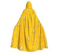WHJSHOP Gotas de lluvia sobre fondo amarillo, imagen Halloween capa con capucha para adultos, sin cremallera, cómoda y duradera para juegos de rol