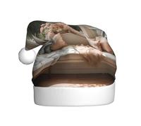 WHJSHOP Hermoso sombrero de Navidad con estampado de ventana de flores para adultos, por lo que es un regalo divertido y duradero para hombres y mujeres