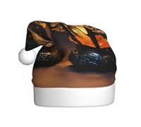 WHJSHOP Hermoso sombrero de Navidad impreso con linternas para adultos, por lo que es un regalo divertido y duradero para hombres y mujeres