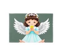 WHJSHOP - Juego de 6 manteles individuales para mesa de comedor, diseño de ángel pequeño, hotel, banquete familiar