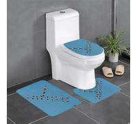 WHJSHOP Juego de alfombras de baño con imagen de gansos volando en el cielo otoñal: 3 piezas antideslizantes (24 x 16 pulgadas) para inodoro, tocador y baños, fácil de limpiar
