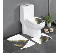 WHJSHOP Juego de alfombras de baño con imagen de Little Red Flowers on The Cliff: 3 alfombrillas antideslizantes (24 x 16 pulgadas) para inodoro, tocador y baños, fácil de limpiar