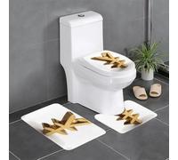 WHJSHOP Juego de alfombras de baño con imagen de signo de dólar: 3 piezas antideslizantes (24 x 16 pulgadas) para inodoro, tocador y baños, fácil de limpiar