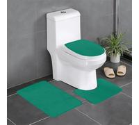 WHJSHOP Juego de alfombras de baño con imagen verde malaquita: 3 alfombrillas antideslizantes (24 x 16 pulgadas) para inodoro, tocador y baños, fácil de limpiar