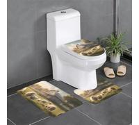 WHJSHOP Juego de alfombras de baño con imágenes de ovejas: 3 piezas antideslizantes (24 x 16 pulgadas) para inodoro, tocador y baños, fácil de limpiar
