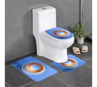 WHJSHOP Juego de alfombrillas de tres piezas con estampado The Halo of Color que absorbe el agua y es antideslizante para baños, inodoros y cocinas