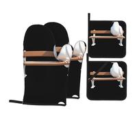 WHJSHOP Juego de cuatro piezas para hornear con paloma blanca en un banco, incluye 2 guantes aislados y 2 almohadillas para tapa de olla con bolsillos gruesos y duraderos