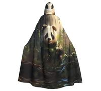 WHJSHOP La bonita capa con capucha para adultos con diseño de plantas de panda es una capa súper grande, cómoda y duradera